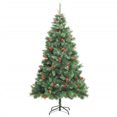 Artificial Hinged Christmas Tree with Cones and Berries 70.9