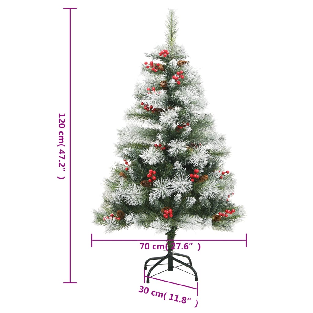 Artificial Hinged Christmas Tree with Cones and Berries 47.2