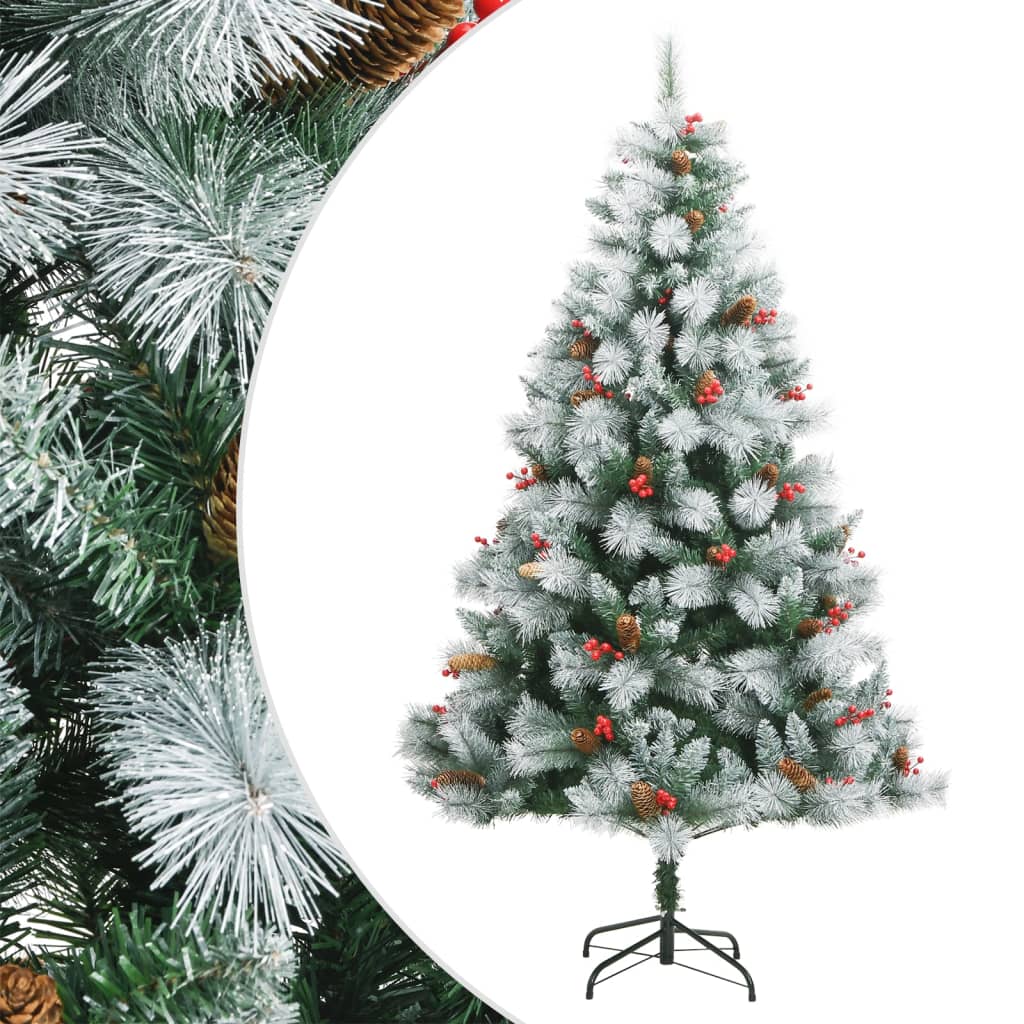 Artificial Hinged Christmas Tree with Cones and Berries 94.5