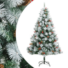 Artificial Hinged Christmas Tree with Cones and Berries 94.5
