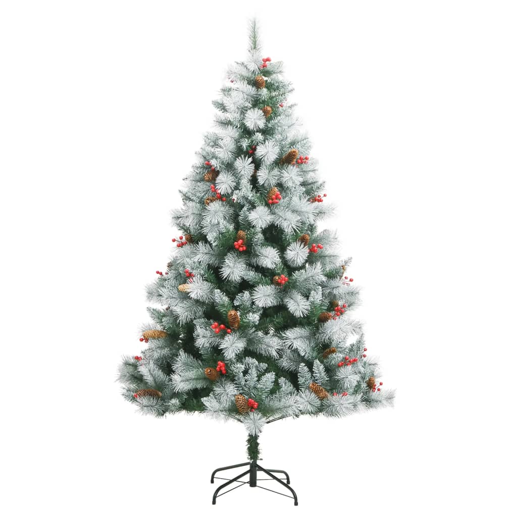 Artificial Hinged Christmas Tree with Cones and Berries 94.5