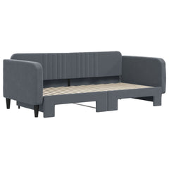 Daybed with Trundle without Mattress Dark Gray 39.4x74.8 Velvet