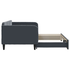 Daybed with Trundle without Mattress Dark Gray 39.4x74.8 Velvet