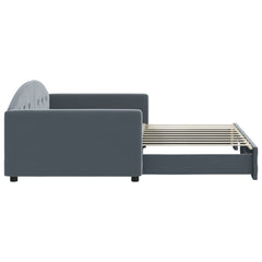 Daybed with Trundle without Mattress Dark Gray 39.4x74.8