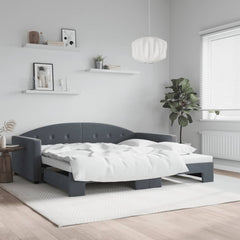Daybed with Trundle without Mattress Dark Gray 39.4x74.8