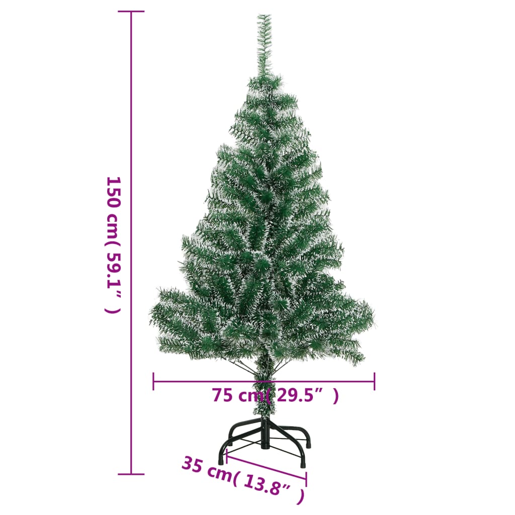 Artificial Christmas Tree with Flocked Snow Green 59.1