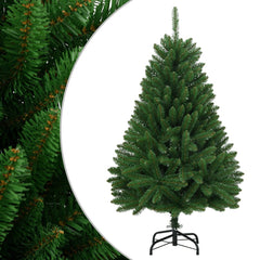 Bostome hinged artificial Christmas tree in green, 59.1 inches tall with metal stand.