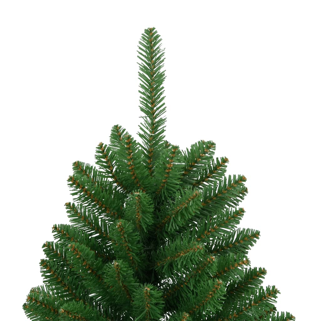 Bostome hinged artificial Christmas tree in green, 59.1 inches tall with a sturdy metal stand.