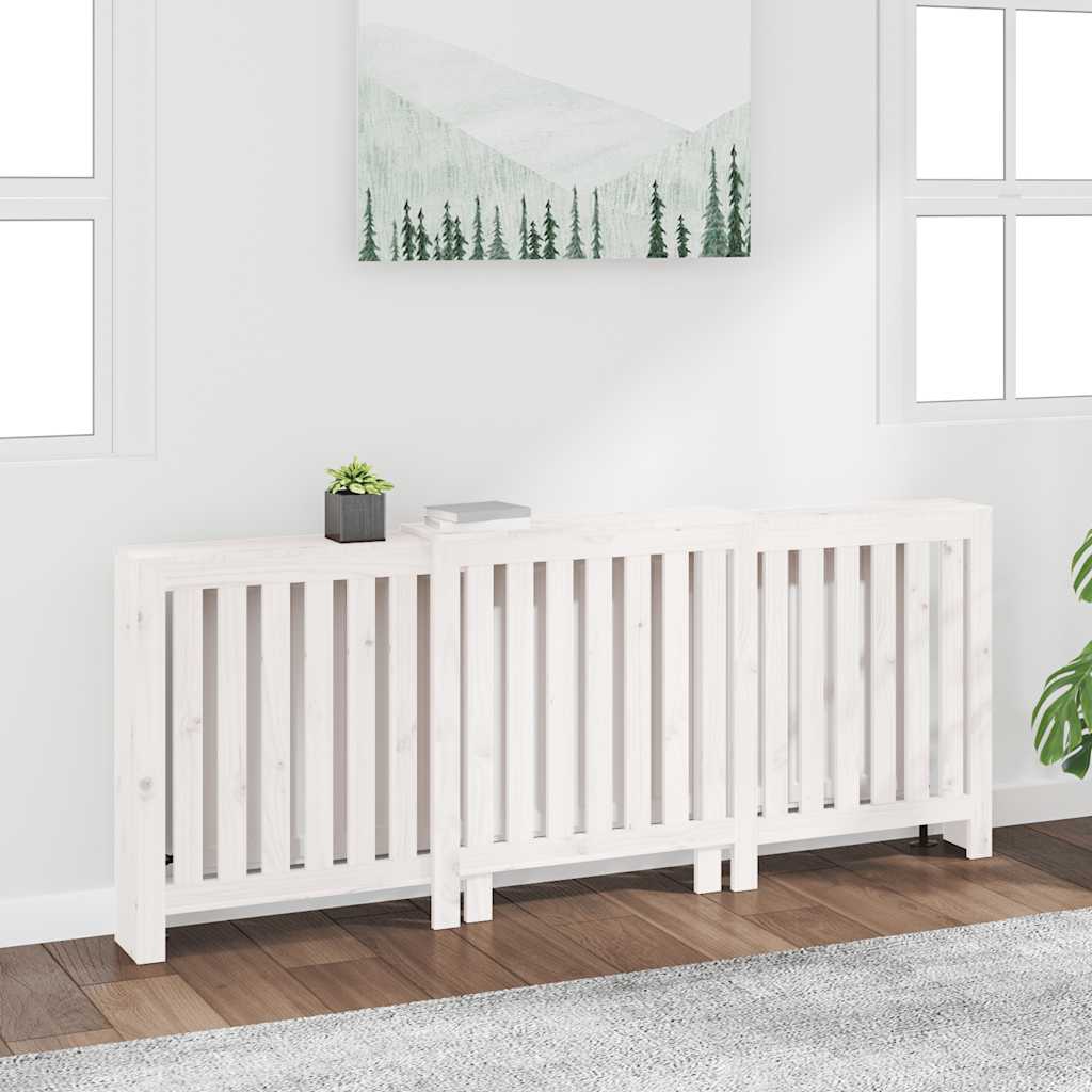 Radiator Cover White 82.7x8.3x33.5 Solid Wood Pine