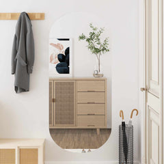 Wall Mirror Transparent Glass 17.7 x 39.4 in Wall Mirror Oval