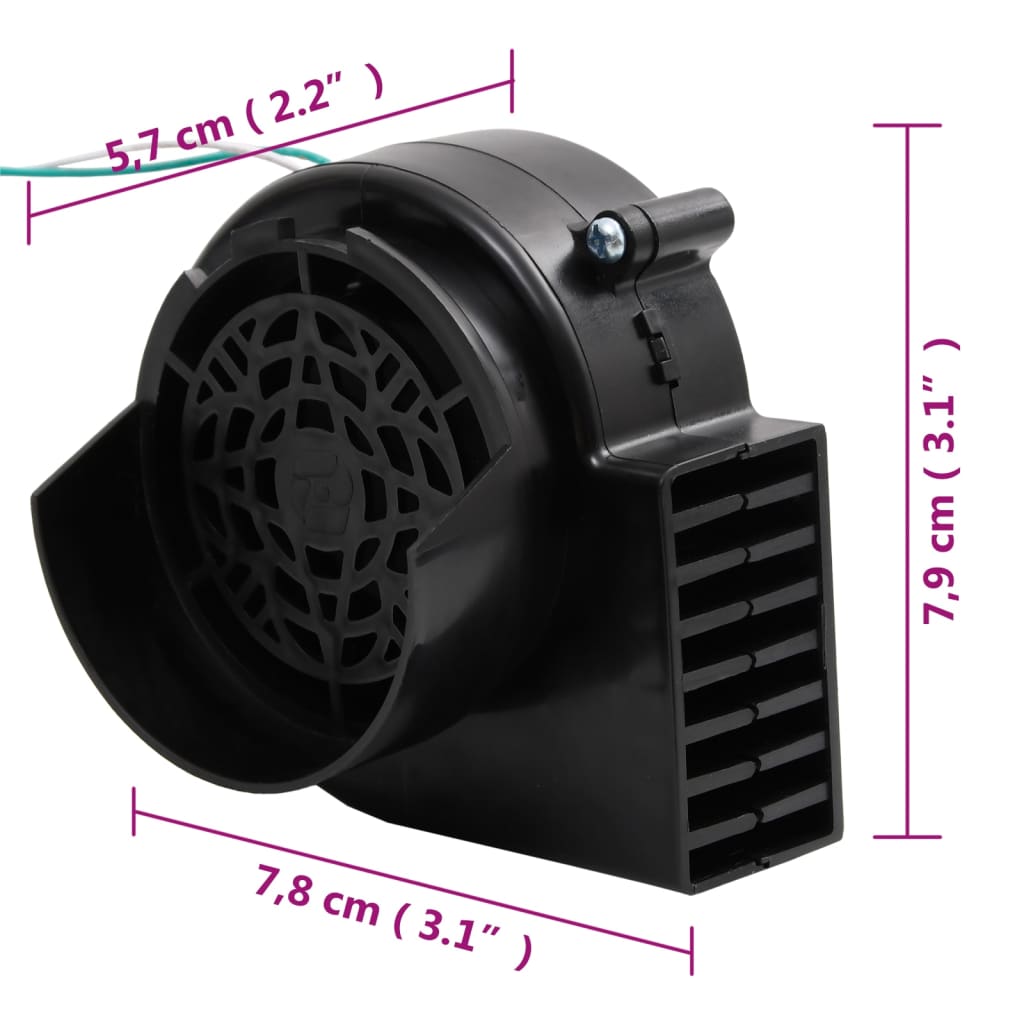 Black LED string lights with built-in fan, 15 LEDs on 59.1-inch wire.