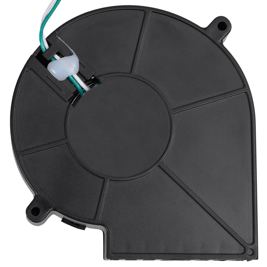 Black Bostome LED string lights with 26 LEDs on 102.4 ft wire and attached fan.