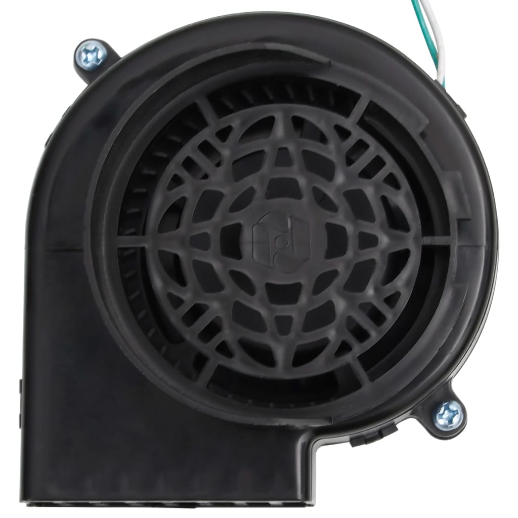 Black Bostome LED string lights with 26 LEDs on 102.4 ft wire and attached fan.