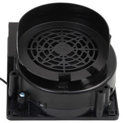 Black LED string lights with 90 LEDs on copper wire and built-in fan.