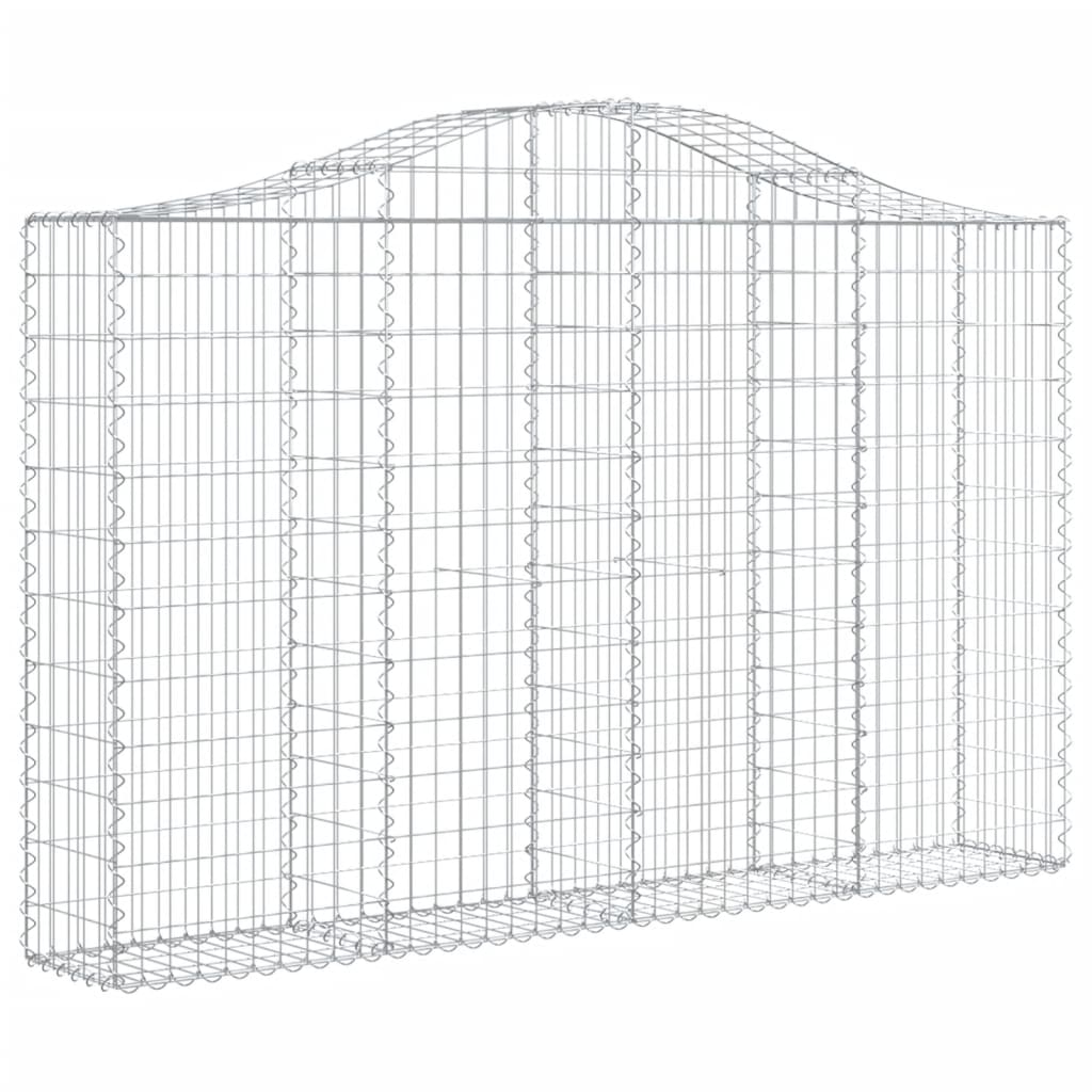 Arched Gabion Baskets 2 pcs 78.7x11.8x47.2/55.1 Galvanized Iron