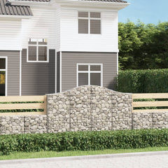 Arched Gabion Baskets 2 pcs 78.7x11.8x47.2/55.1 Galvanized Iron