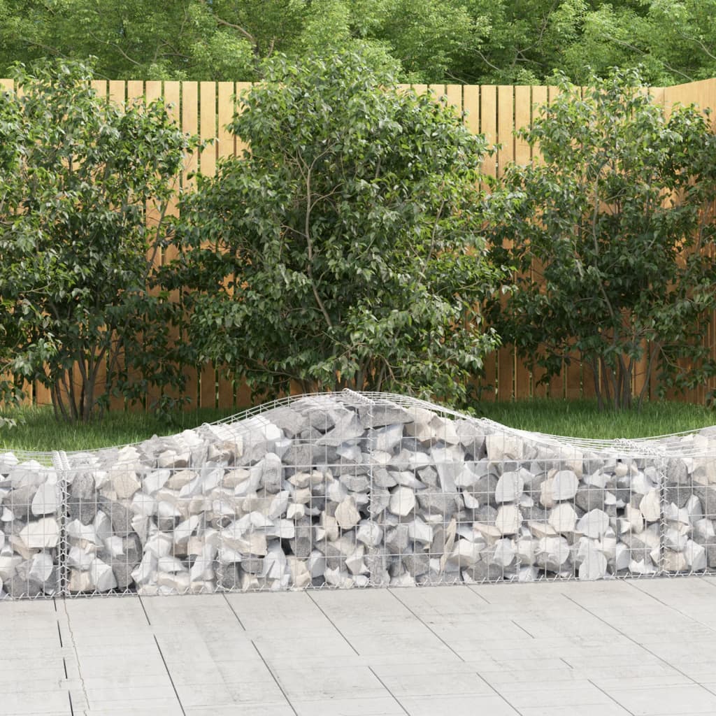 Gabion Basket Set of 3 Silver Galvanized Iron
