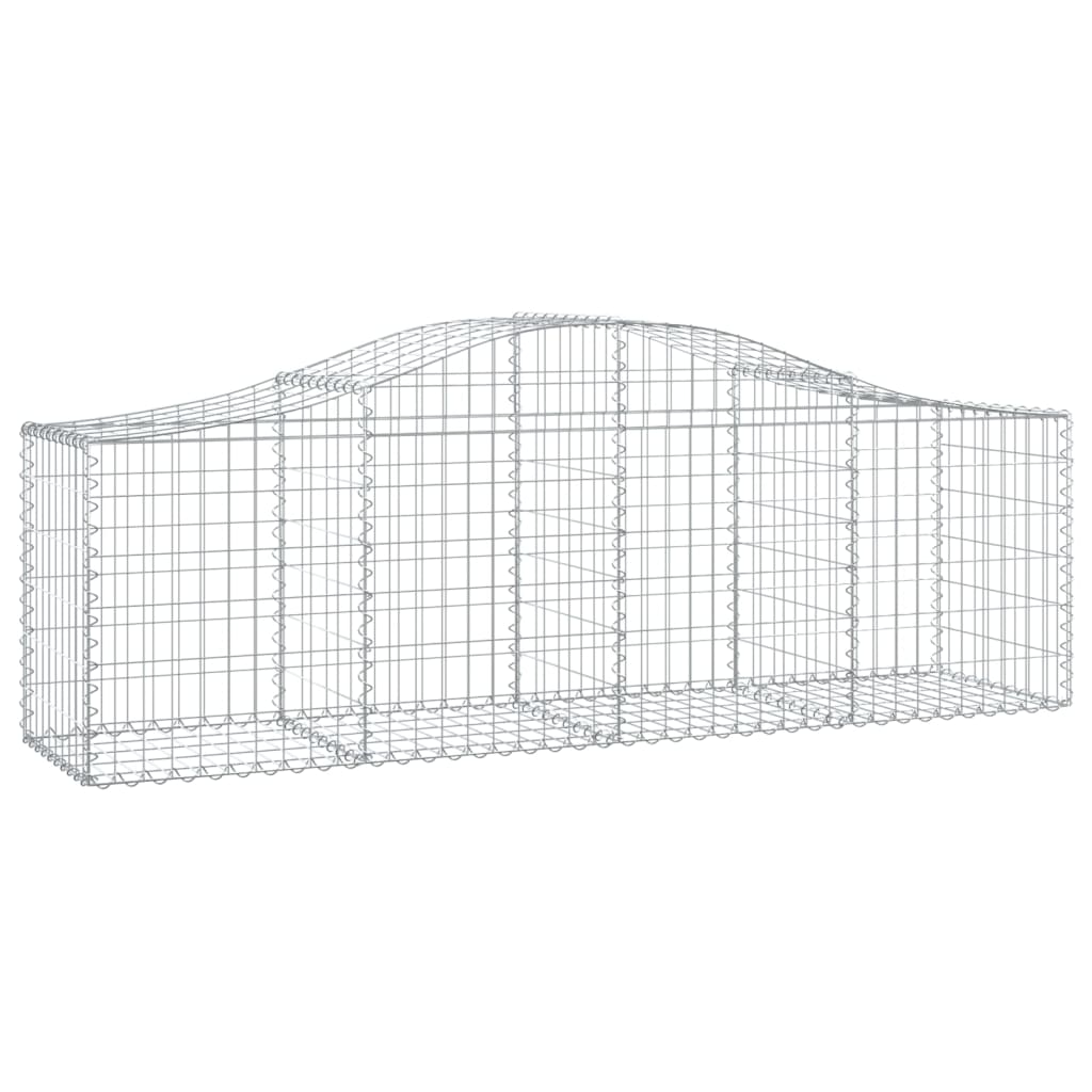 Arched Gabion Baskets 2 pcs 78.7x19.7x23.6/31.5 Galvanized Iron