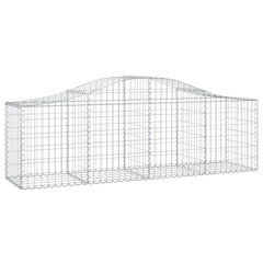 Arched Gabion Baskets 2 pcs 78.7x19.7x23.6/31.5 Galvanized Iron