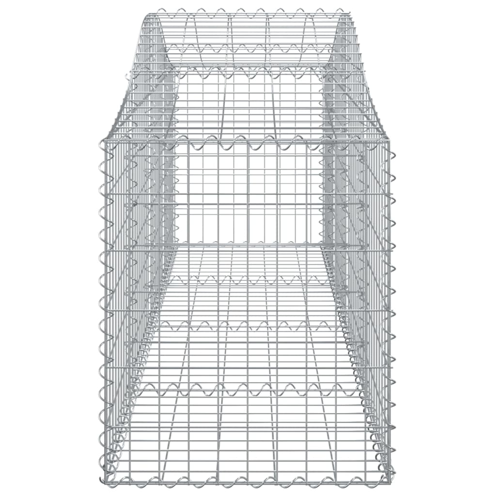 Arched Gabion Baskets 2 pcs 78.7x19.7x23.6/31.5 Galvanized Iron