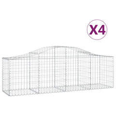 Arched Gabion Baskets 4 pcs 78.7x19.7x23.6/31.5 Galvanized Iron