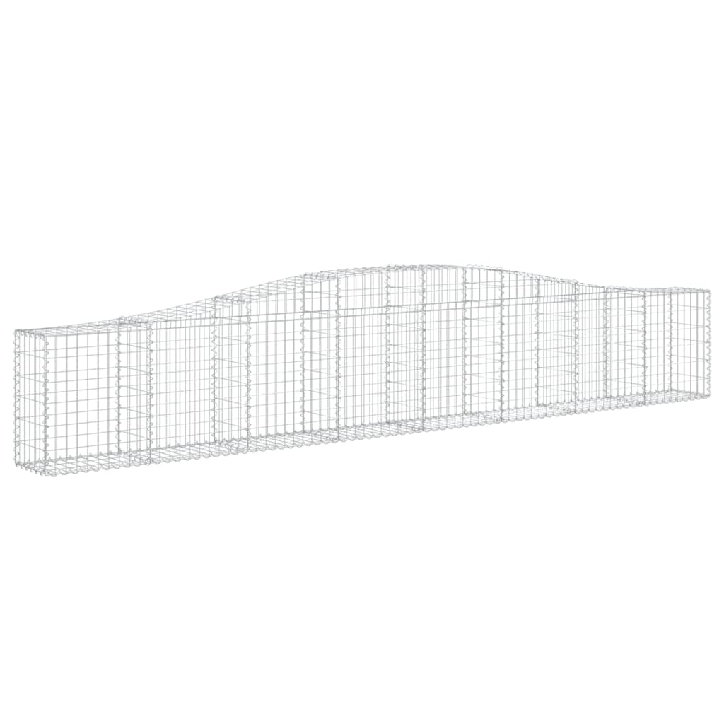 Arched Gabion Baskets 2 pcs 157.5x11.8x23.6/31.5 Galvanized Iron