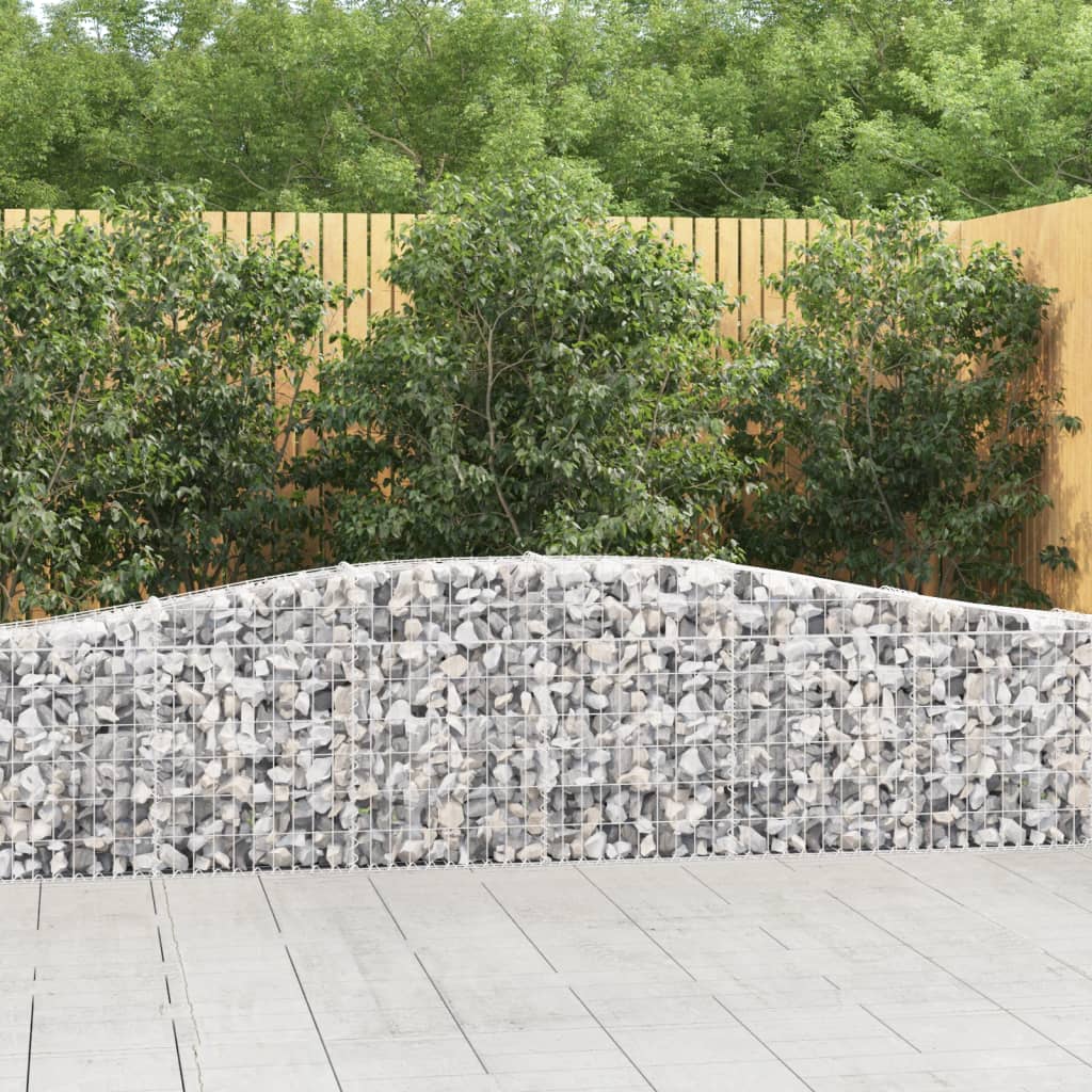 Arched Gabion Baskets 2 pcs 157.5x11.8x23.6/31.5 Galvanized Iron