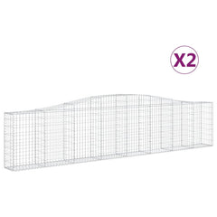Gabion Basket Set of 2 Silver Galvanized iron Large Durable