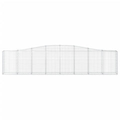 Gabion Basket Set of 3 Silver Galvanized Iron Large