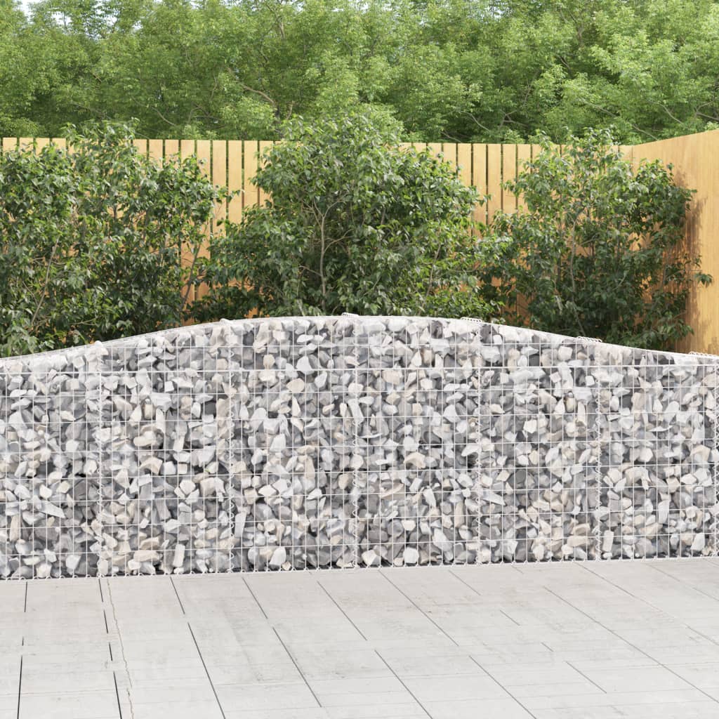 Gabion Basket Set of 3 Silver Galvanized Iron Large