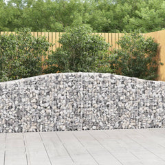 Gabion Basket Set of 3 Silver Galvanized Iron Large