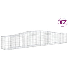 Arched Gabion Baskets 2 pcs 157.5x19.7x23.6/31.5 Galvanized Iron