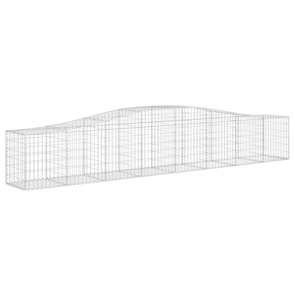 Arched Gabion Baskets 2 pcs 157.5x19.7x23.6/31.5 Galvanized Iron