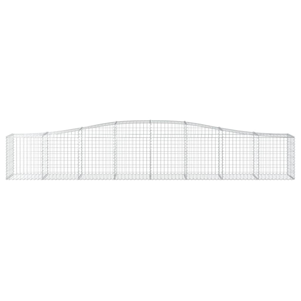Arched Gabion Baskets 2 pcs 157.5x19.7x23.6/31.5 Galvanized Iron