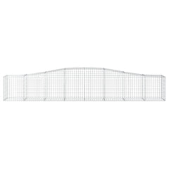 Arched Gabion Baskets 2 pcs 157.5x19.7x23.6/31.5 Galvanized Iron