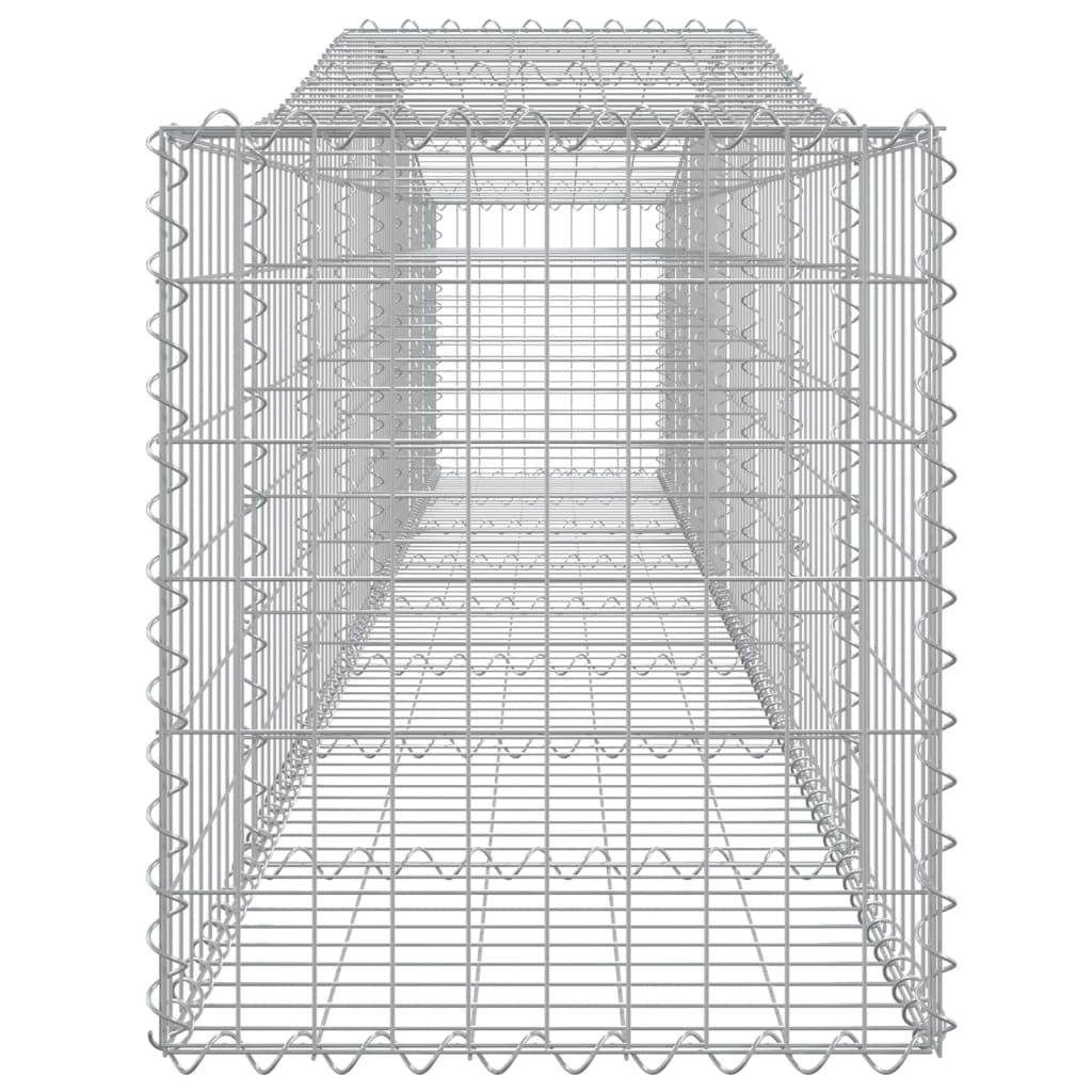 Arched Gabion Baskets 2 pcs 157.5x19.7x23.6/31.5 Galvanized Iron