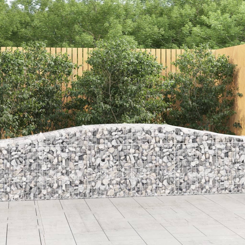 Arched Gabion Baskets 2 pcs 157.5x19.7x23.6/31.5 Galvanized Iron