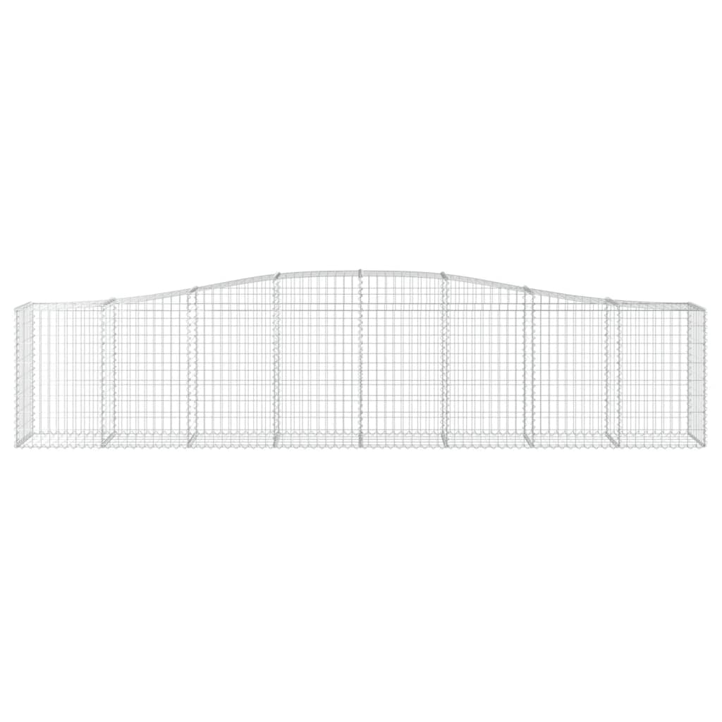 Arched Gabion Baskets 2 pcs 157.5x19.7x31.5/39.4 Galvanized Iron