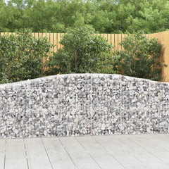 Arched Gabion Baskets 2 pcs 157.5x19.7x31.5/39.4 Galvanized Iron