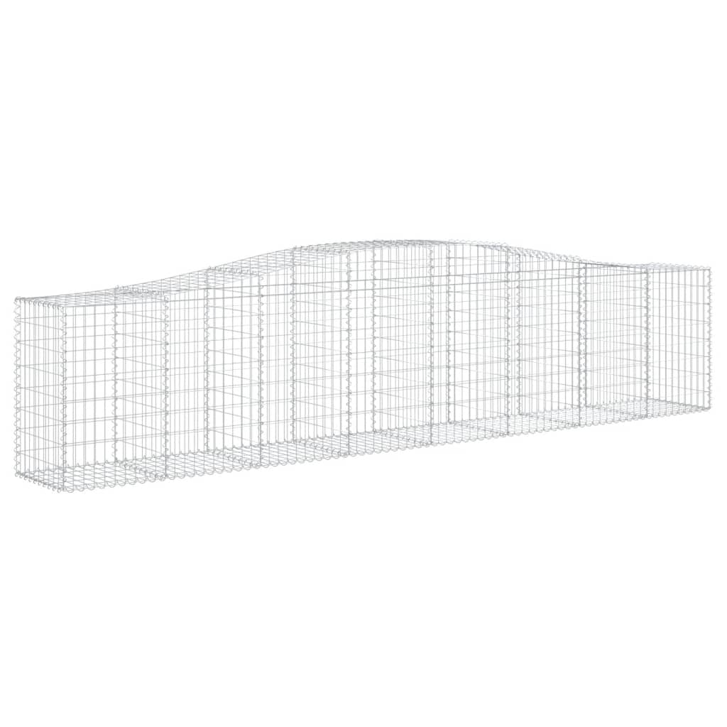 Arched Gabion Baskets 3 pcs 157.5x19.7x31.5/39.4 Galvanized Iron