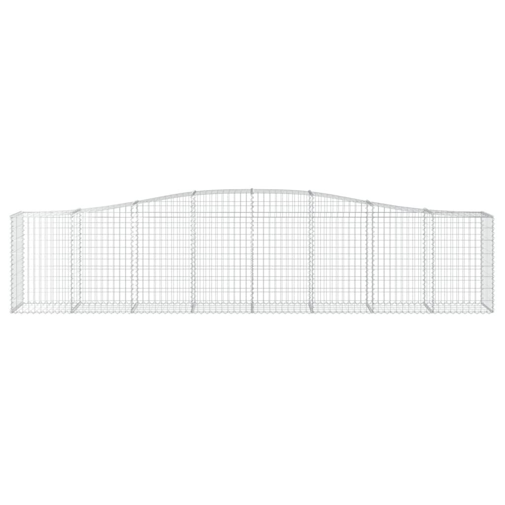 Arched Gabion Baskets 3 pcs 157.5x19.7x31.5/39.4 Galvanized Iron