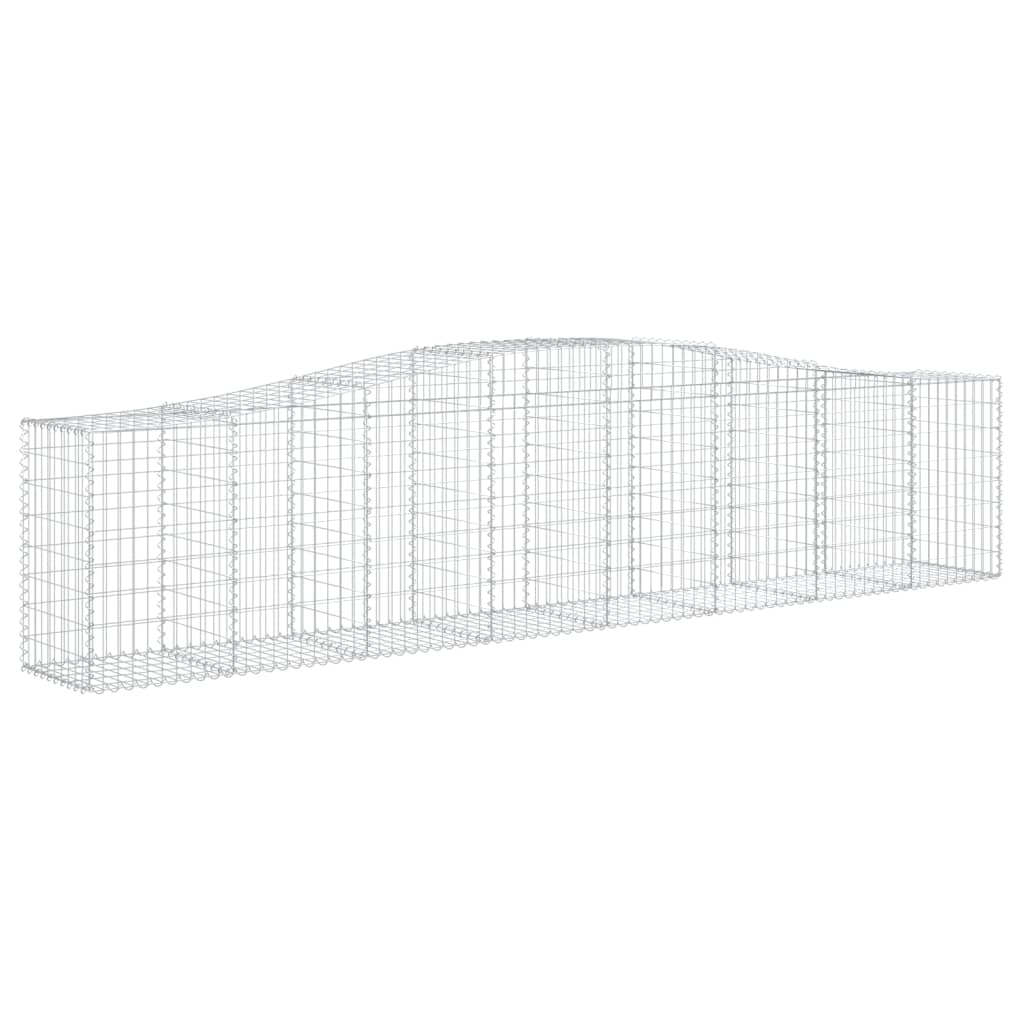 Arched Gabion Baskets 5 pcs 157.5x19.7x31.5/39.4 Galvanized Iron