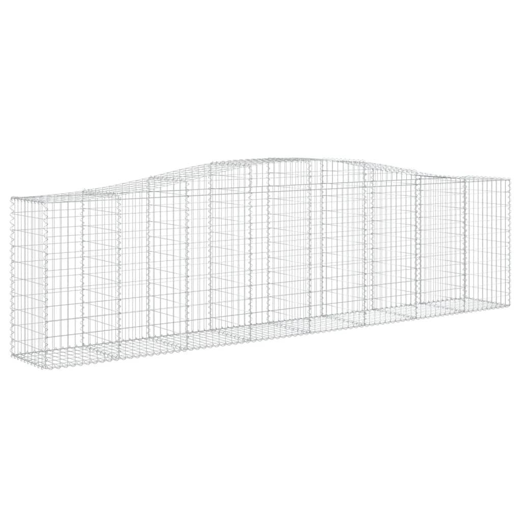 Arched Gabion Baskets 5 pcs 157.5x19.7x39.4/47.2 Galvanized Iron