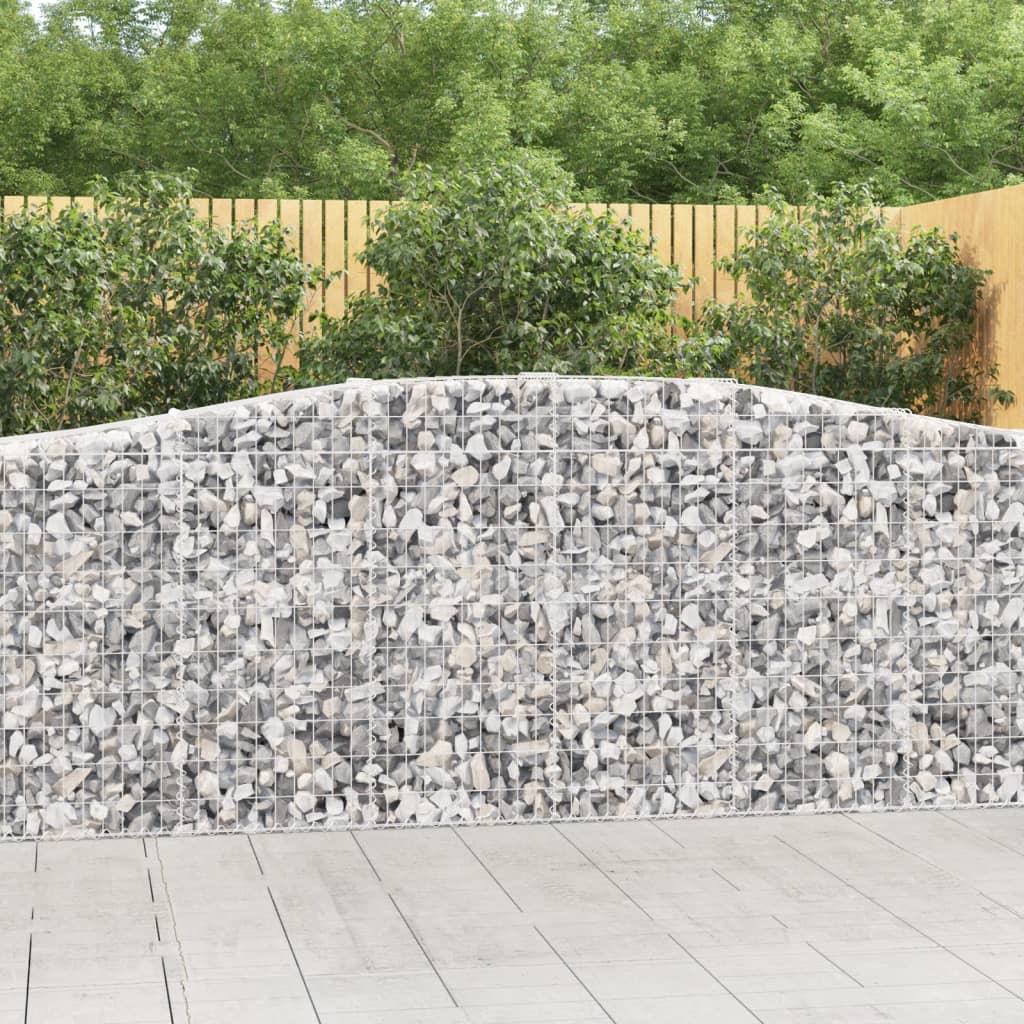 Arched Gabion Baskets 5 pcs 157.5x19.7x39.4/47.2 Galvanized Iron