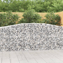 Arched Gabion Baskets 5 pcs 157.5x19.7x39.4/47.2 Galvanized Iron