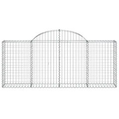 Arched Gabion Baskets 2 pcs 78.7x11.8x31.5/39.4 Galvanized Iron