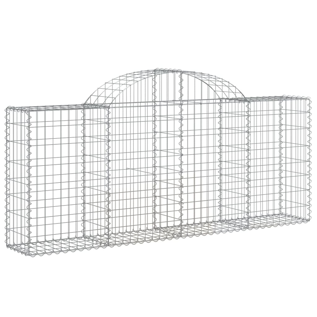 Arched Gabion Baskets 4 pcs 78.7x11.8x31.5/39.4 Galvanized Iron