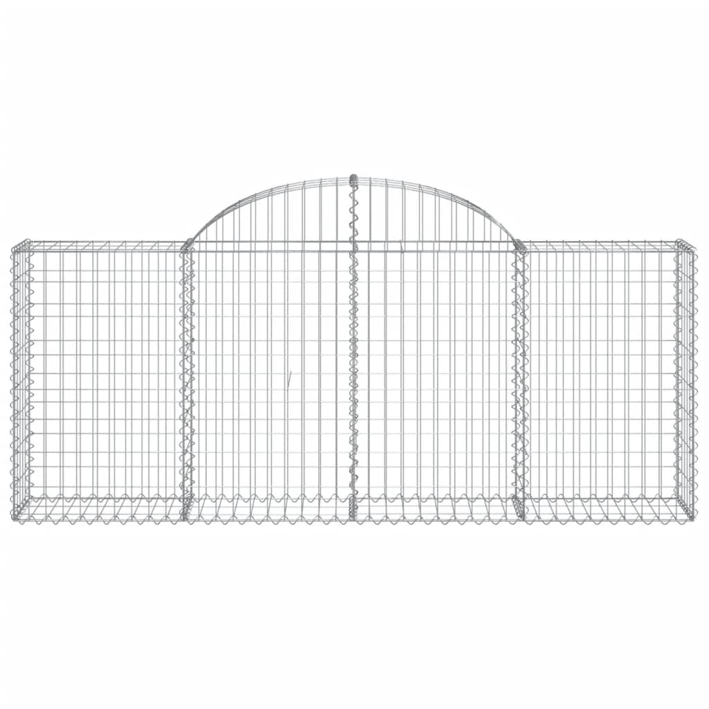 Arched Gabion Baskets 4 pcs 78.7x11.8x31.5/39.4 Galvanized Iron