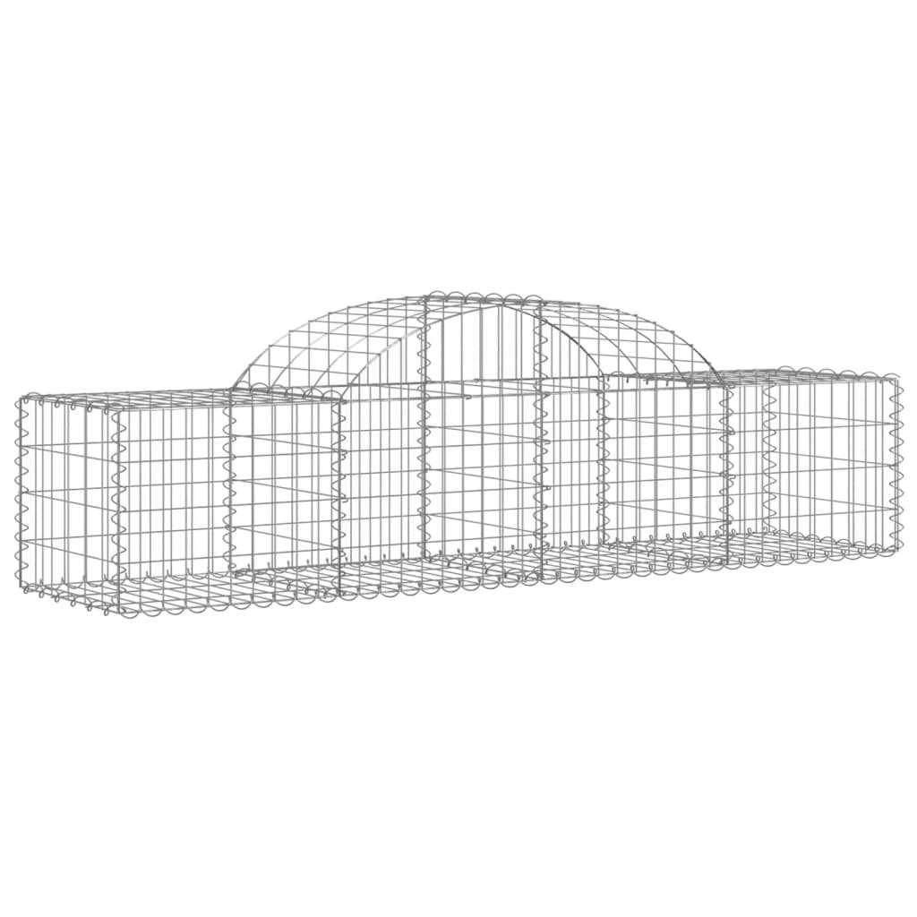 Arched Gabion Baskets 2 pcs 78.7x19.7x15.7/23.6 Galvanized Iron