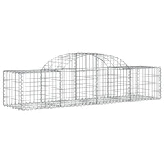 Arched Gabion Baskets 2 pcs 78.7x19.7x15.7/23.6 Galvanized Iron